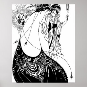 Art Nouveau Beardsley Peacock Skirt Poster