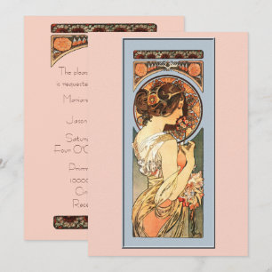 Art Nouveau Beautiful Bride Wedding Invitation