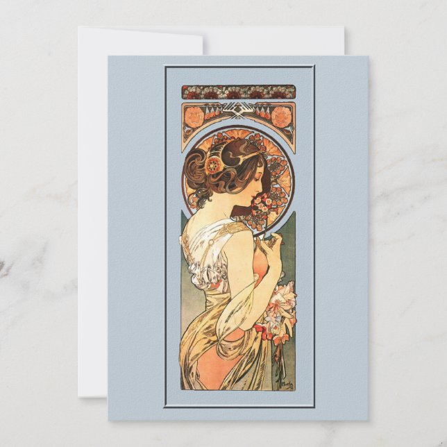 Art Nouveau Beautiful Bride Wedding Invitation (Front)