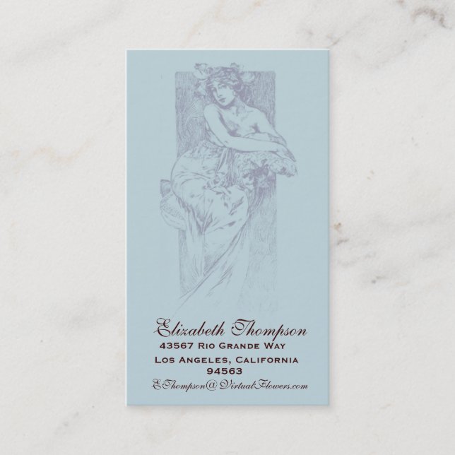 Art Nouveau Beauty Business or Name Card (Front)