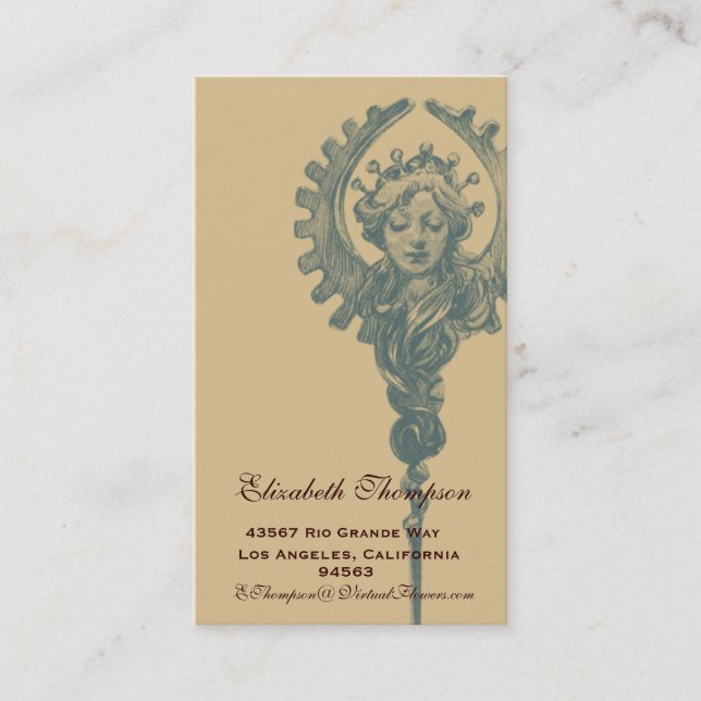Art Nouveau Beauty Business or Name Card (Front)