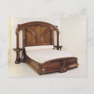 Art Nouveau bed, 1900 Postcard