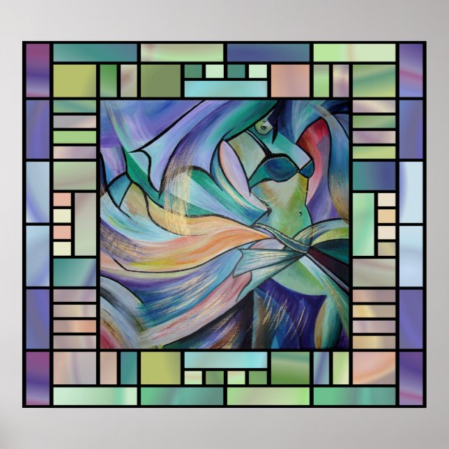 Art Nouveau Bellydance (Square) Poster (Front)