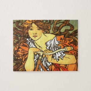 Art Nouveau Bicycle - Alphonse Mucha Jigsaw Puzzle