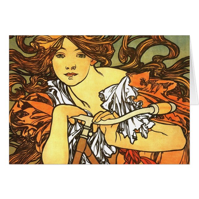Art Nouveau Bicycle Mucha Art (Front Horizontal)