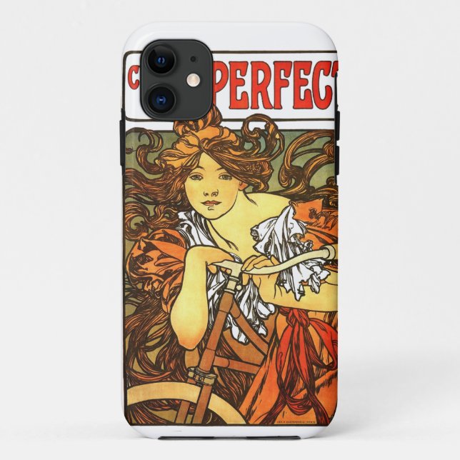 Art Nouveau Bicycle Mucha Art Case-Mate iPhone Case (Back)
