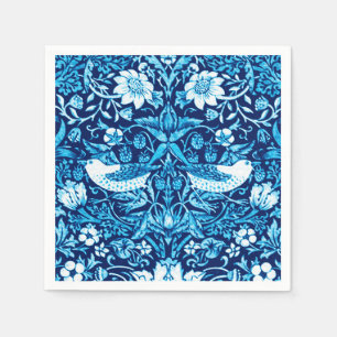 Art Nouveau Bird and Flower Tapestry, Dark Blue Napkin