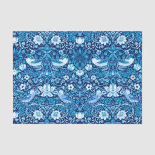 Art Nouveau Bird and Flower Tapestry, Dark Blue Tissue Paper