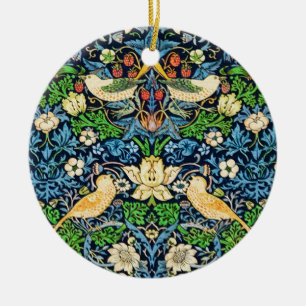Art Nouveau Bird and Flower Tapestry Pattern  Ceramic Tree Decoration