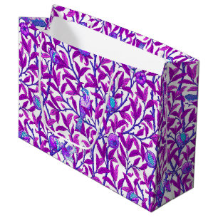 Art Nouveau Bird and Pomegranate, Amethyst Purple Large Gift Bag