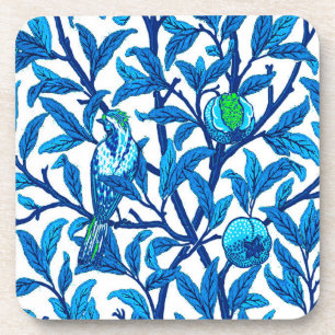 Art Nouveau Bird and Pomegranate, Cobalt Blue  Coaster
