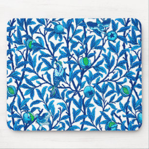 Art Nouveau Bird and Pomegranate, Cobalt Blue Mouse Mat