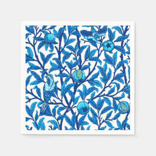 Art Nouveau Bird and Pomegranate, Cobalt Blue Napkin