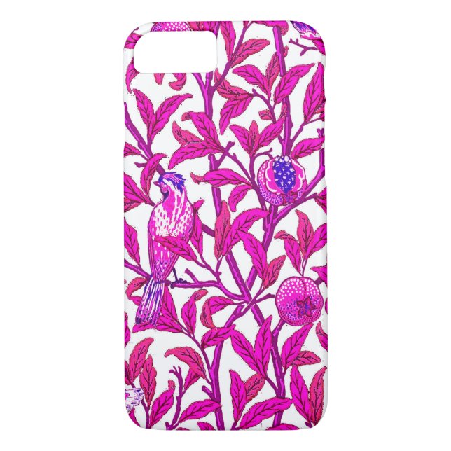 Art Nouveau Bird and Pomegranate, Fuchsia & Violet Case-Mate iPhone Case (Back)