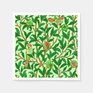 Art Nouveau Bird and Pomegranate, Lime Green Napkin