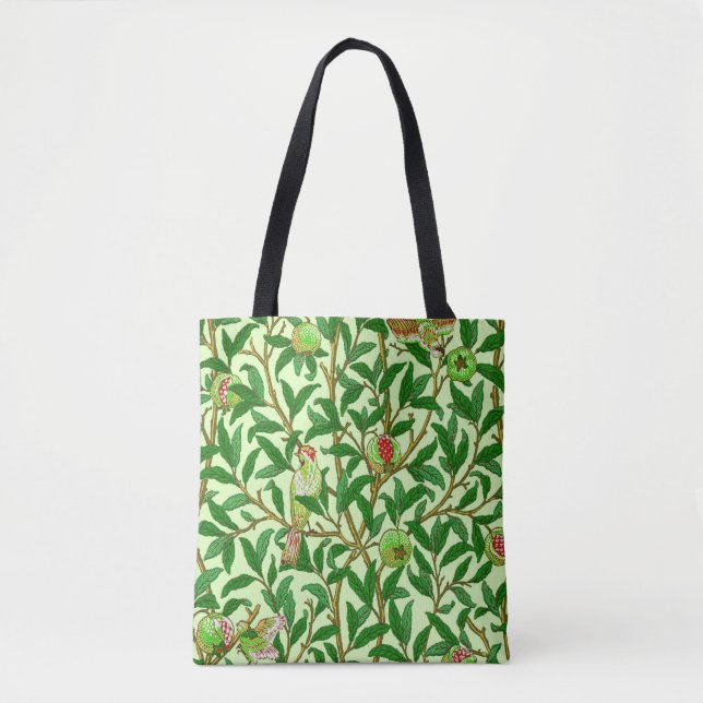 Art Nouveau Bird and Pomegranate, Lime Green  Tote Bag (Front)