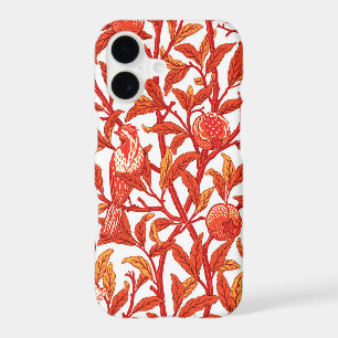 Art Nouveau Bird and Pomegranate, Mandarin Orange