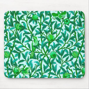 Art Nouveau Bird and Pomegranate, Turquoise & Aqua Mouse Mat
