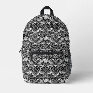 Art Nouveau Bird & Flower Tapestry, Black & White Printed Backpack