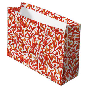 Art Nouveau Bird & Pomegranate, Mandarin Orange   Large Gift Bag