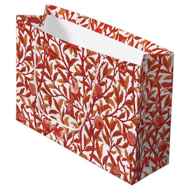 Art Nouveau Bird & Pomegranate, Mandarin Orange   Large Gift Bag (Front Angled)