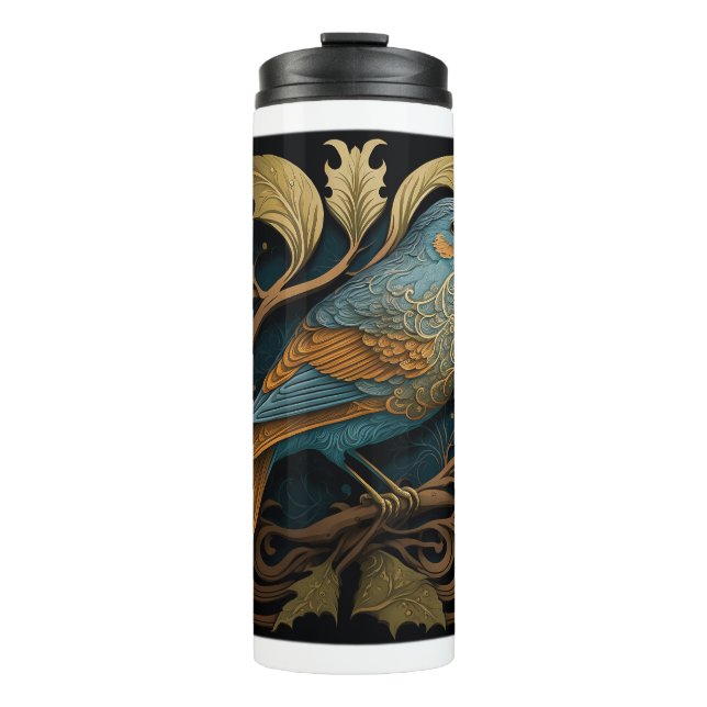 Art Nouveau Bird Thermal Tumbler  (Front)