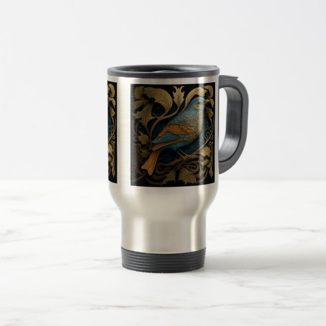 Art Nouveau Bird Travel/Commuter Mug, 15 oz  Travel Mug (Front Right)
