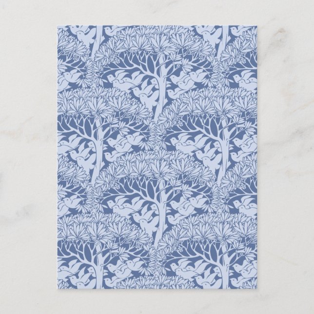 Art Nouveau Birds and Trees Pattern Postcard (Front)