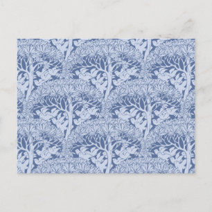 Art Nouveau Birds and Trees Pattern Postcard