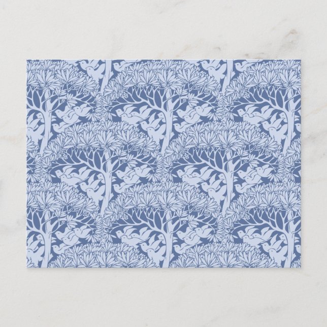 Art Nouveau Birds and Trees Pattern Postcard (Front)