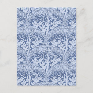Art Nouveau Birds and Trees Pattern Postcard