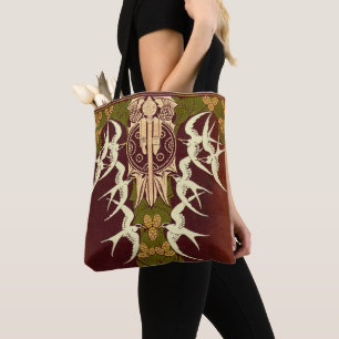 Art Nouveau Birds Book Cover Tote Bag