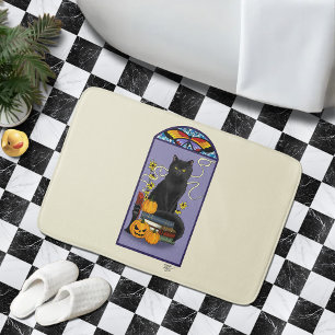 Art Nouveau Black Cat Bath Mat