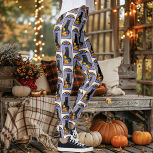 Art Nouveau Black Cat Leggings