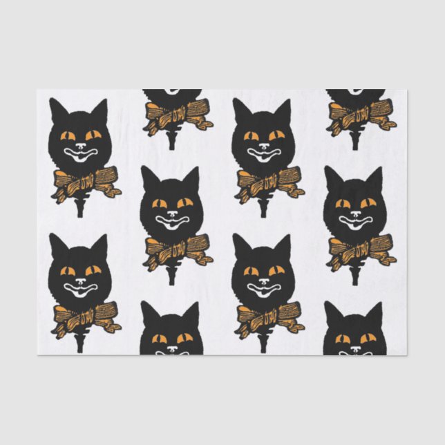 ART NOUVEAU BLACK CAT Tissue Paper (Front)