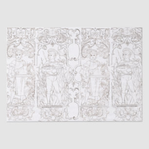 Art Nouveau Black White Cooks Boys Decoupage Tissue Paper