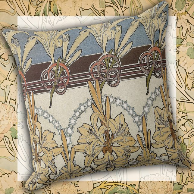 Art Nouveau Bloom & Line Cushion (Creator Uploaded)