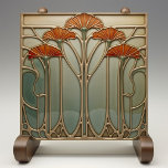Art Nouveau Bloom [Set 1/4] Tile<br><div class="desc">Elevate your home décor with the "Art Nouveau Bloom Ceramic Tile, " a stunning piece that captures the elegance and sophistication of the Art Nouveau movement. This ceramic tile, printed by Zazzle, features an intricate design of stylised flowers in warm shades of orange and red, set against a soothing gradient...</div>