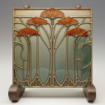 Art Nouveau Bloom [Set 2/4] Tile<br><div class="desc">Elevate your home décor with the "Art Nouveau Bloom Ceramic Tile, " a stunning piece that captures the elegance and sophistication of the Art Nouveau movement. This ceramic tile, printed by Zazzle, features an intricate design of stylised flowers in warm shades of orange and red, set against a soothing gradient...</div>
