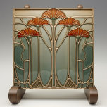Art Nouveau Bloom [Set 3/4] Tile<br><div class="desc">Elevate your home décor with the "Art Nouveau Bloom Ceramic Tile, " a stunning piece that captures the elegance and sophistication of the Art Nouveau movement. This ceramic tile, printed by Zazzle, features an intricate design of stylised flowers in warm shades of orange and red, set against a soothing gradient...</div>