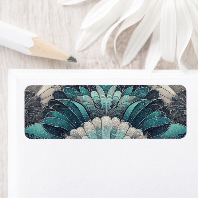 Art Nouveau Blue and Silver Fans (Insitu)