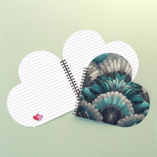 Art Nouveau Blue and Silver Fans Notebook