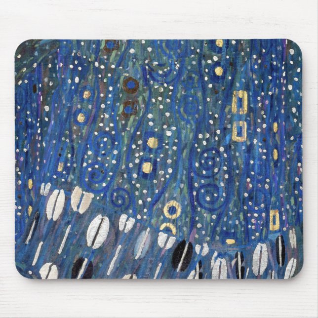 Art Nouveau Blue Gold Gustav Klimt Pattern Mouse Mat (Front)