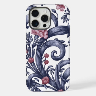 Art Nouveau Blue Pink iPhone 15 Pro Max Case
