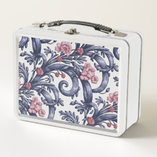 Art Nouveau Blue Pink Lunch Box