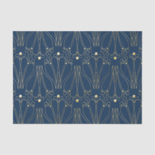 Art Nouveau. Blue. Tissue Paper