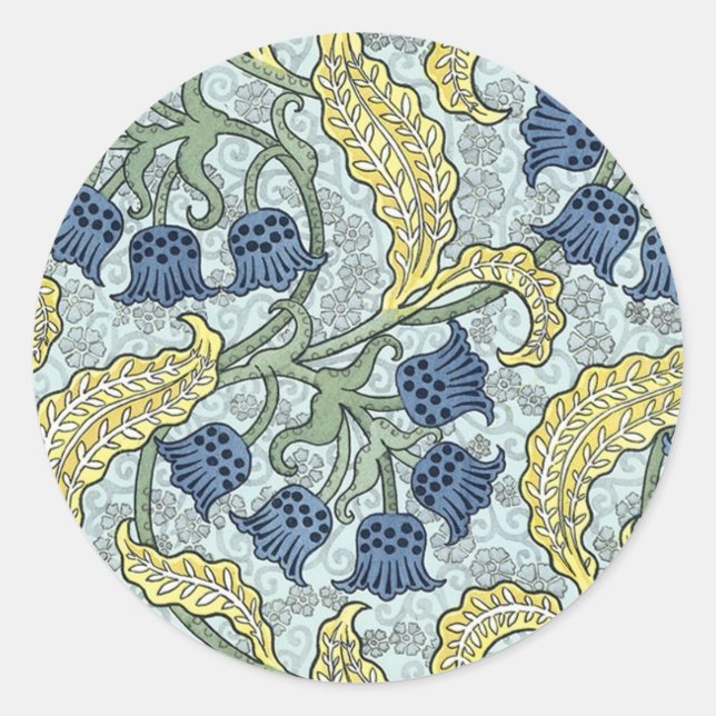 Art nouveau bluebells classic round sticker (Front)