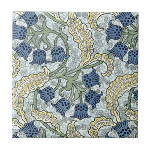 Art nouveau bluebells tile