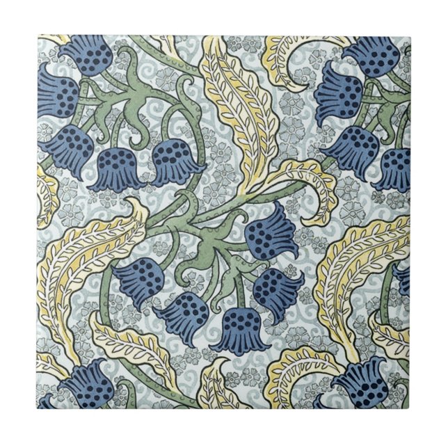 Art nouveau bluebells tile (Front)