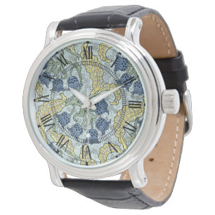 Art nouveau bluebells watch
